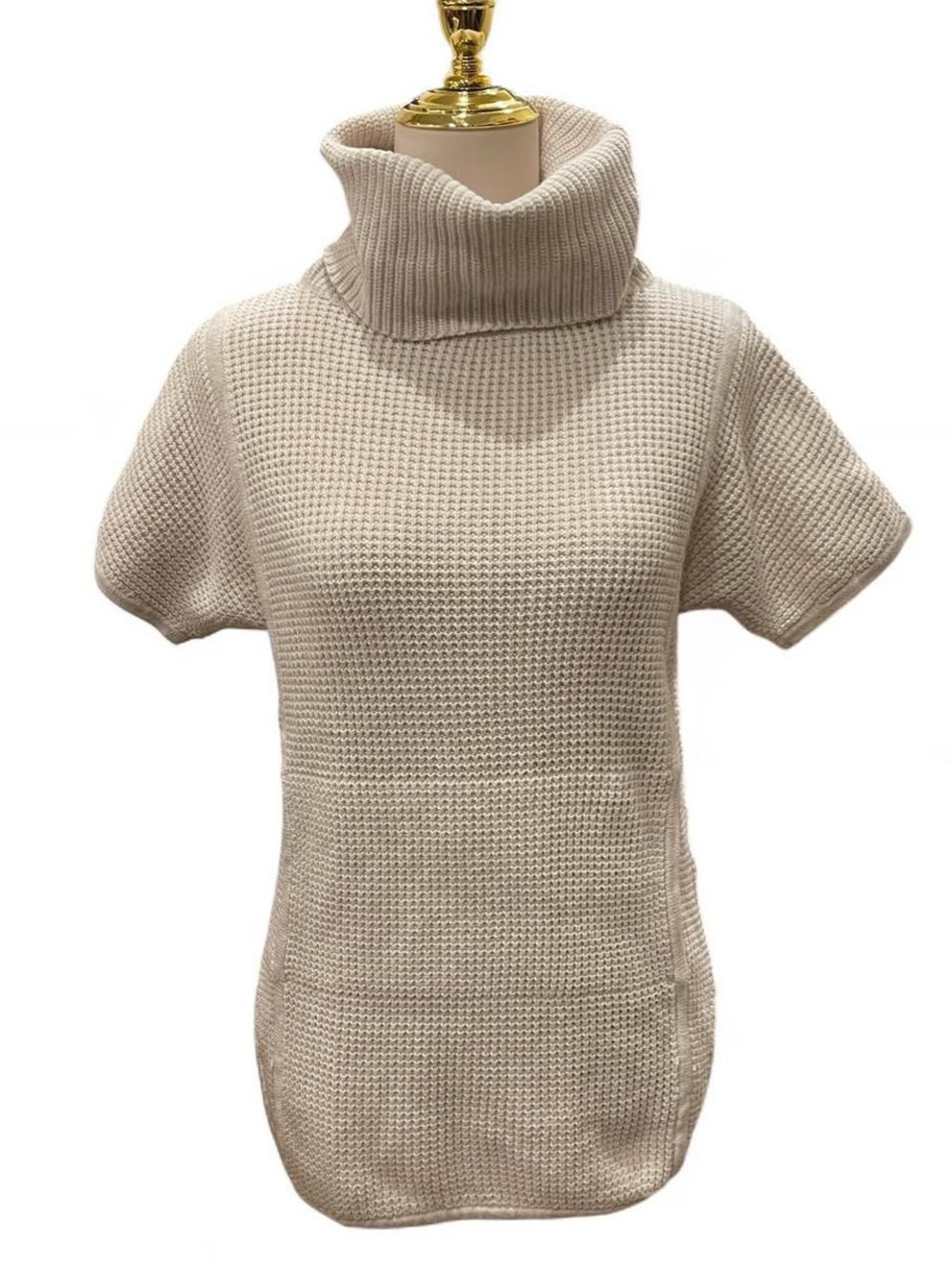 Ugg Neutral Cream Turtleneck Short-Sleeve Knit Sweater